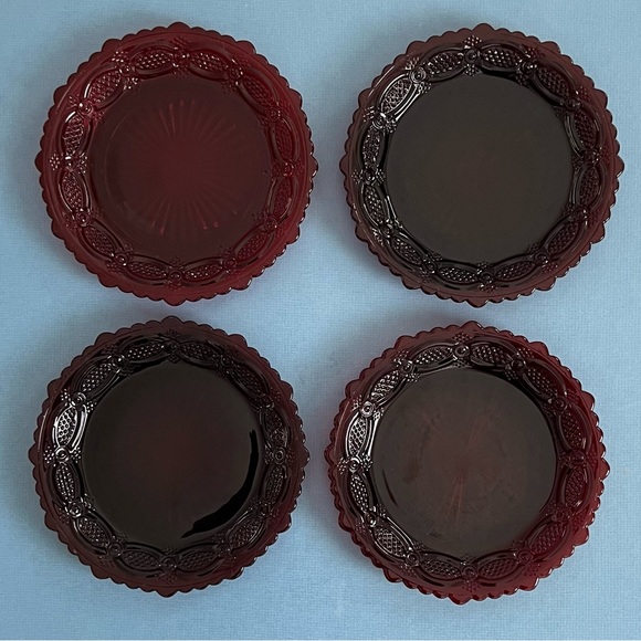 Avon Other - Vintage Cape Cod Ruby Red 1876 Avon Salad/Dessert Plates (Set of 4)